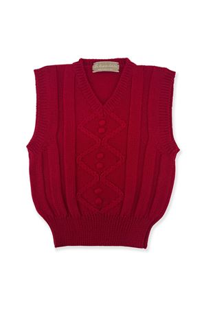 Gilet in maglia rosso scuro LA STUPENDERIA KIDS | WJGL42826.